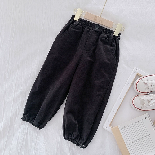 Хлопковые детские весенние штаны, с вышивкой, детская одежда, свободный крой, коллекция 2021