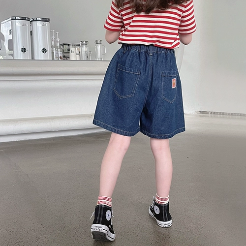 Детские джинсы, шорты, штаны, летняя одежда, подходит для подростков, свободный крой, в западном стиле, популярно в интернете