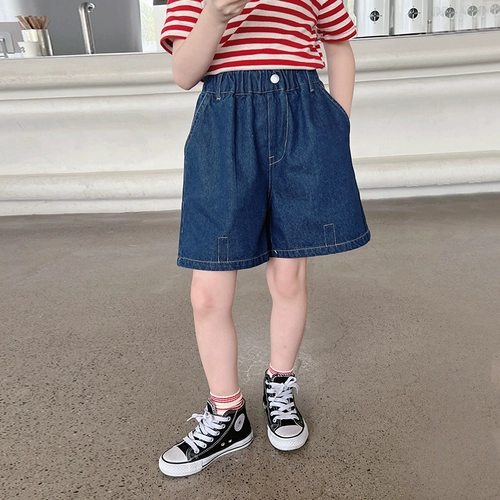 Детские джинсы, шорты, штаны, летняя одежда, подходит для подростков, свободный крой, в западном стиле, популярно в интернете