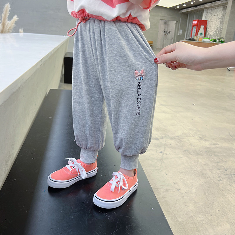 Girl Ice Silk Anti-mosquito Pants Children Slim Fit Pants Baby Foreign Pie Pants Children Clothing Sports Pants 2022 Summer Dress New