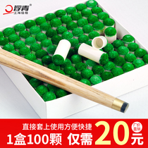 Floating green billiard club leather head Billiard club head Gun Scalp head Billiard club nozzle Set head Rod mouth Snooker leather head