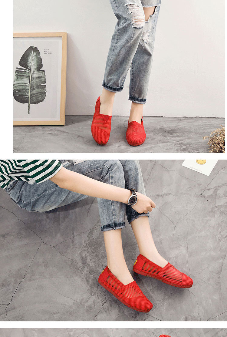 Mùa hè phiên bản mới của Hàn Quốc của lưới thoáng khí một bàn đạp giày sinh viên nữ cũ Bắc Kinh phẳng đế giày lười giay the thao nu