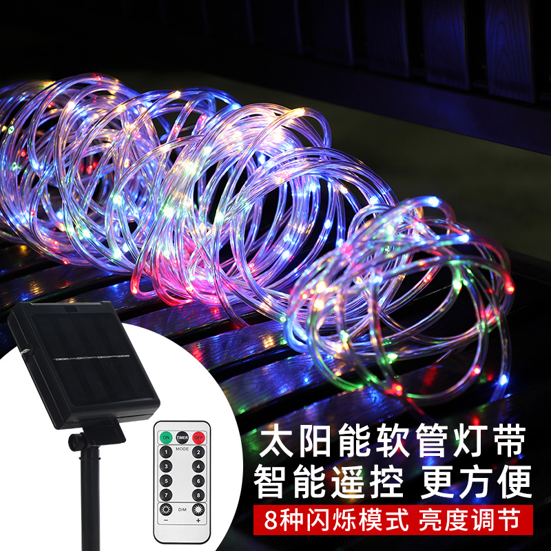 Solar lamp with led outdoor waterproof super bright courtyard decorated with star copper wire lamp string landscape brightening soft light tube