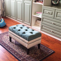 European-style pedal sofa into the house to change shoes stool home door clothing store O storage stool backrest Net red dressing room stool