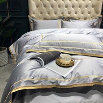Heavy embroidery European style 140 long staple cotton four-piece set of high-grade tribute satin five-star Hotel 1 8m bedding