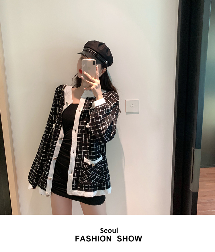 VK旗艦店 韓國風小香風格紋氣質單品外套