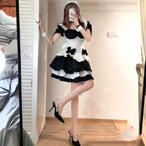  cosplay black and white maid outfit Sexy stage outfit Japanese plus size maid uniform suit maid dress