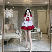 Halloween red sexy maid dress cosplay Womens Big Brother two-dimensional maid uniform cosplay cos cos
