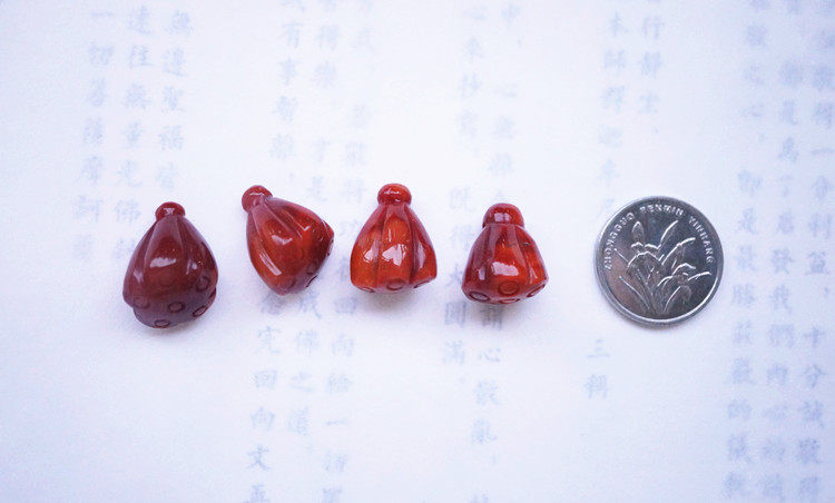 DIY аксессуары 精选四川凉山冰飘火焰纹满色满色南红玛瑙小吊坠叶子莲蓬杂件diy