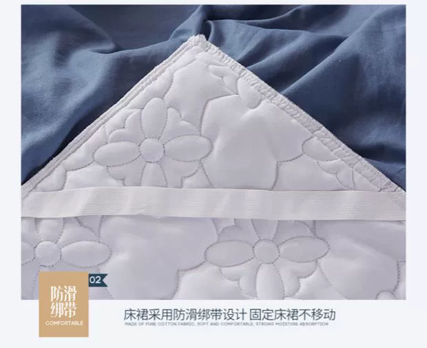 Hàn Quốc dày giường bông váy ba mảnh đơn mảnh bảng bìa giường đầu giường bedspread Simmons trượt bảo vệ bụi - Váy Petti váy giường khách sạn