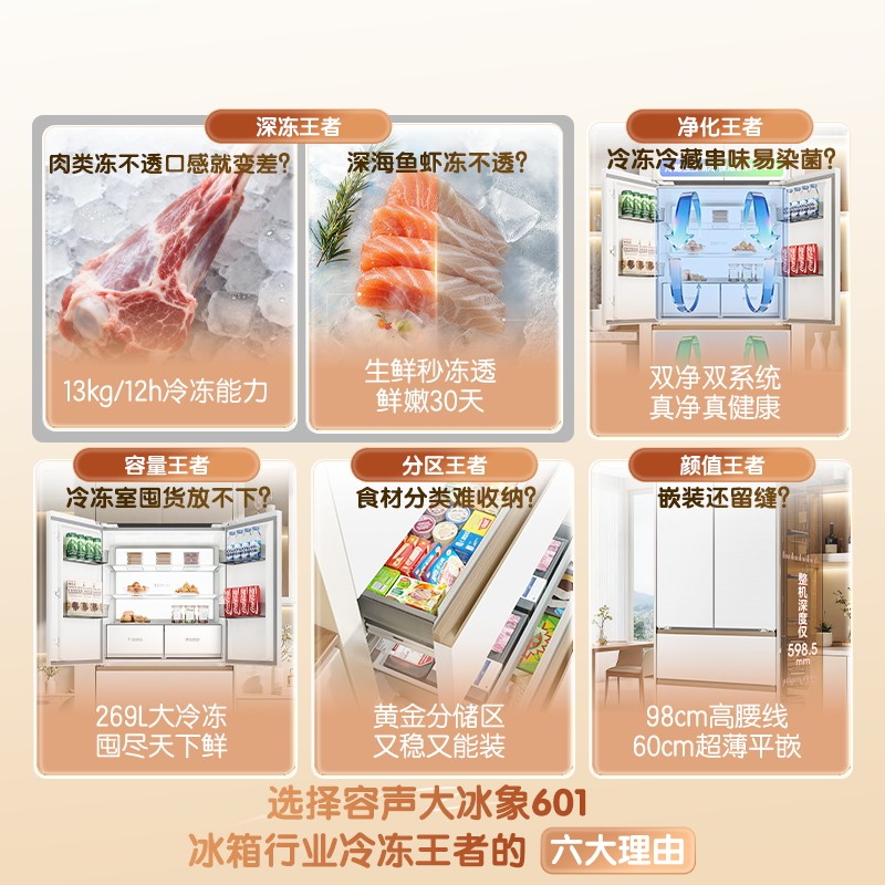 容声BCD-601Q50FZLBD冰箱图片