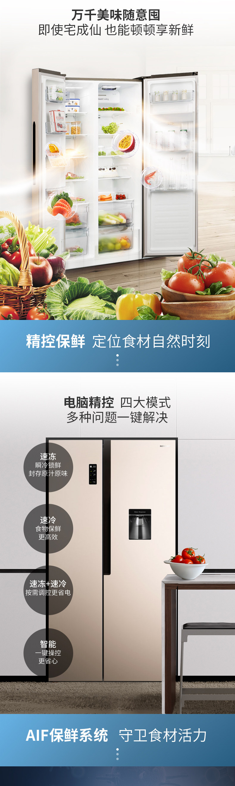 容声 变频 风冷 双开门冰箱 时尚水吧 587L 图7