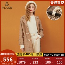 ELAND clothing love winter British thousand bird grid style hooded coat coat women