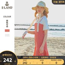 ELAND clothes lovers spring summer goddess sweet and slideshow little crowdsourced two sets of snow-spinning short sleeves dress and skirt-tailed dresses