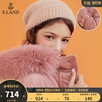 ELAND CLOTHES ROMANCE Warm Light Core Suede Butterfly Knot strap with long cotton clothing female