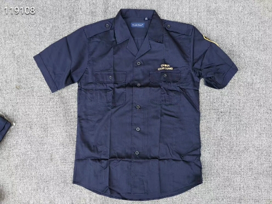 Short-sleeved shirt Security shirt Tooling shirt Quick-drying shirt Old HAIGUAN navy blue shirt