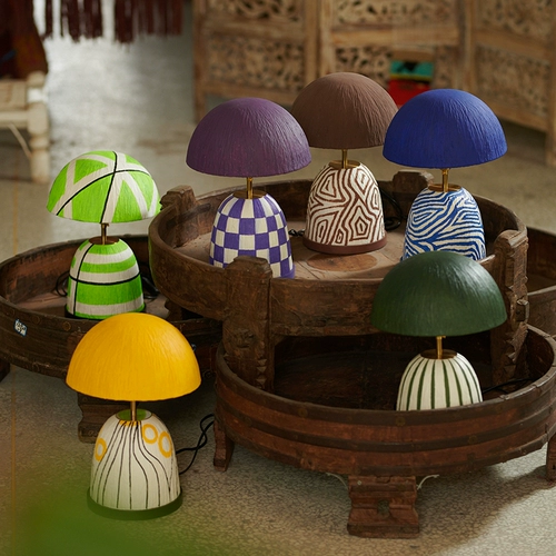 Атмосферная настольная лампа для гостиной для спальни, ручная роспись, стиль бохо