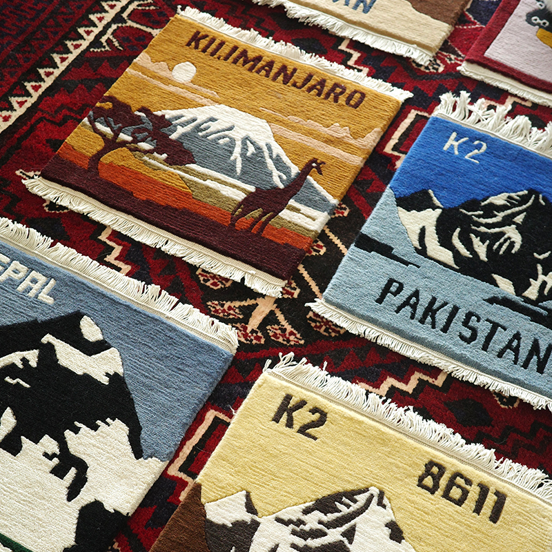 Pentfair Loft Mountaineering Carpet Mountain Peak Hand-Woven Wool Tapestry Nepal Imported Living Room B&B