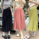 ແມ່ທ້ອງ summer ກາງ-ຍາວ pleated chiffon ທ້ອງ skirt summer ການຖືພາ skirt ວ່າງ A-line skirt