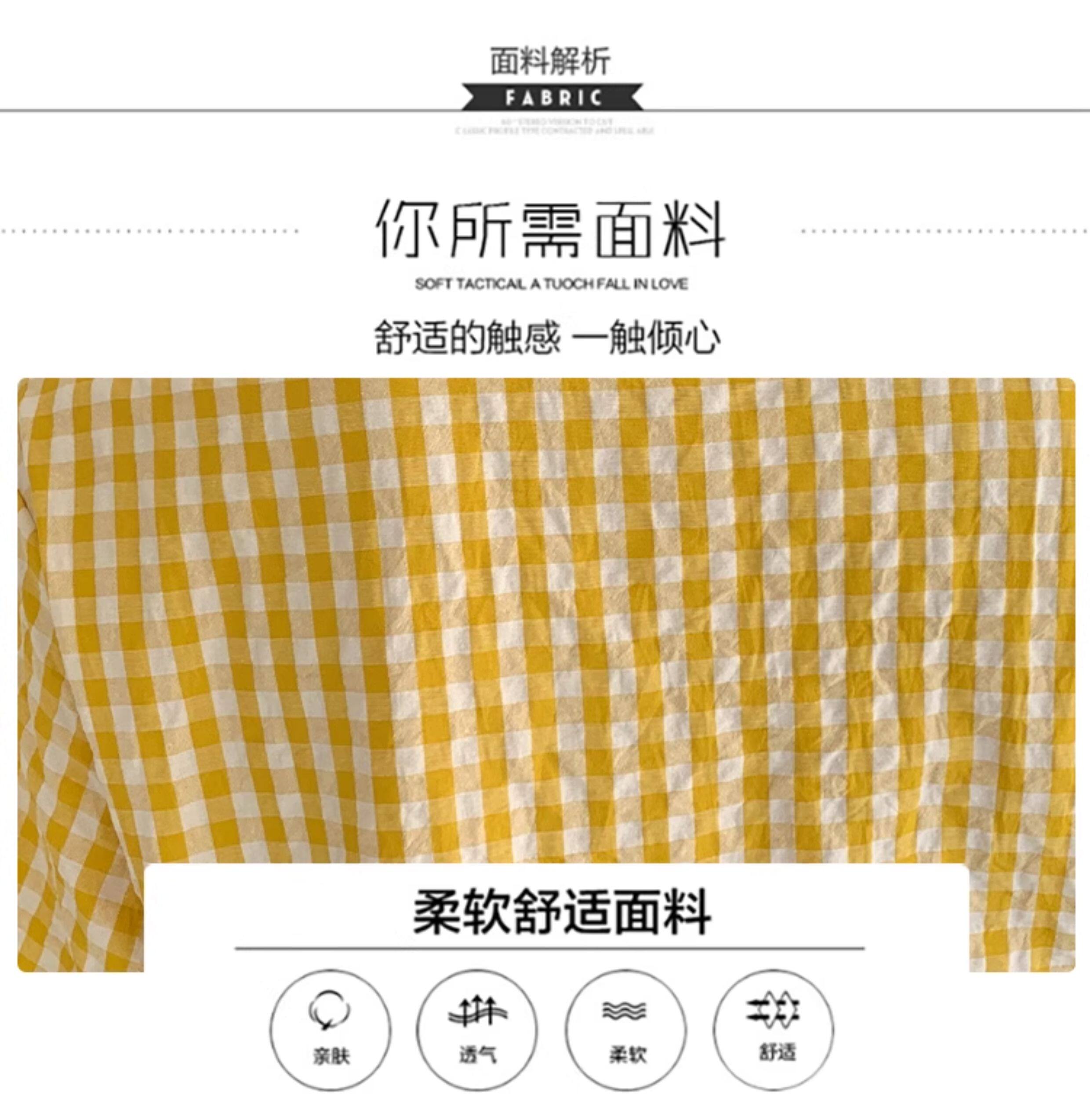 Платье для беременных 孕妇装夏装短袖翻领格子衬衫连衣裙宽松大码休闲裙子夏季孕妇裙夏