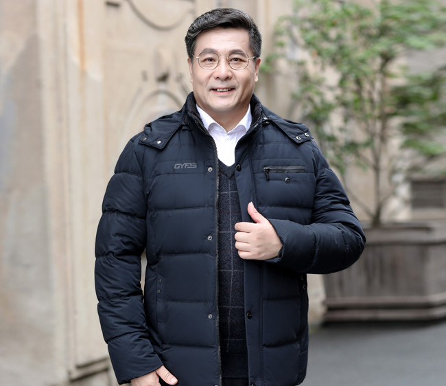 Áo khoác lông cho nam trung niên cha trung niên mùa thu và áo khoác mùa đông ông nội xuống đệm bông cộng với nhung dày mùa đông 50 tuổi 40 áo dạ nam hàn quốc