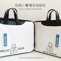 Sachas Little Police Couple Cartoon Computer Package 14-inch Handlaptop Package