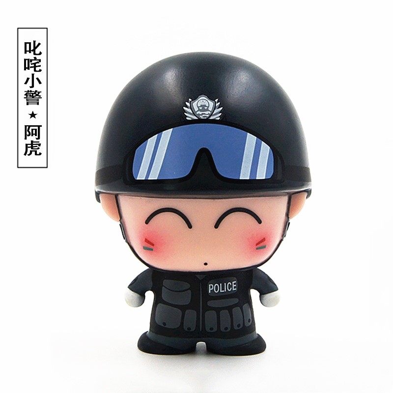 (All-powerful police)Police doll car decoration SWAT cartoon doll model original police station gift