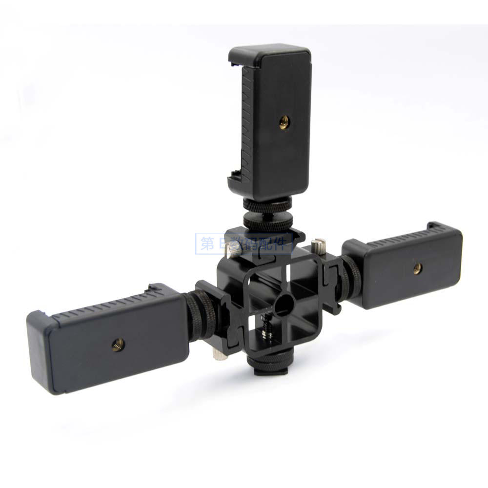  Three Heads Hot Boots Hot Boots Screw Mobile Phone Clip Photographic Lamp Monitor Bracket Mobile Phone Flat Viewfinder-Taobao