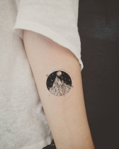 Su Orange] tattoo stickers waterproof and durable mens snow mountain Starry Sky personality arm creative Harajuku literature three-dimensional fresh