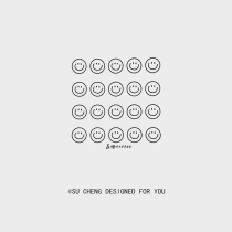 Xinsu orange Korea GD same black and white smiling face waterproof creative cute couple fresh hand back simple tattoo stickers