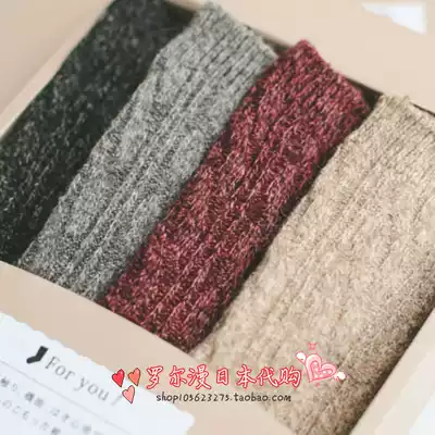 Japan four pairs of autumn and winter thick Women's wool stockings Mori bubble socks warm gift box socks