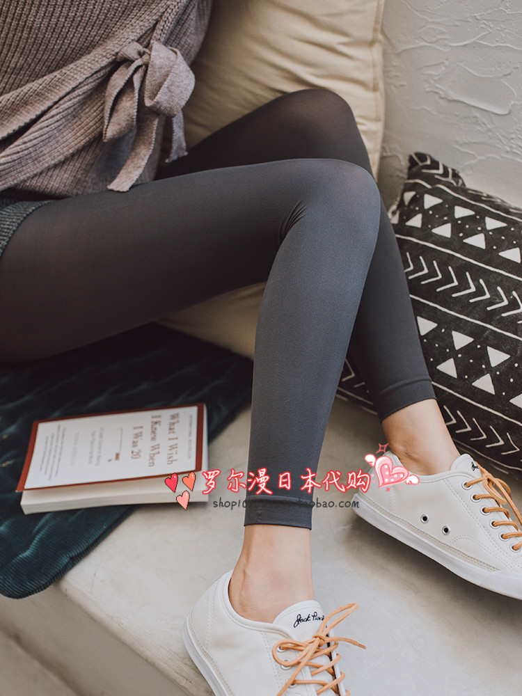 Japan's spring and autumn velvet thin section 80D inner lap pants socks matt anti-cocks with feet 90% trouser socks