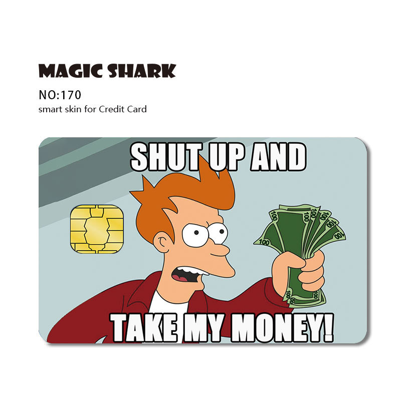 Bus Access Control Bank Credit Card High-Definition 3D Sticker Film No Glue Left Cartoon Quirky Trendy