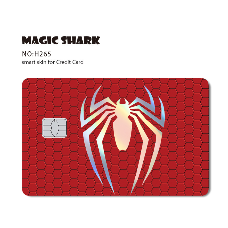 Student Bus Bank Credit Card High-Definition Anti-Glare Embossed Tactile Sticker Film Spider-Man