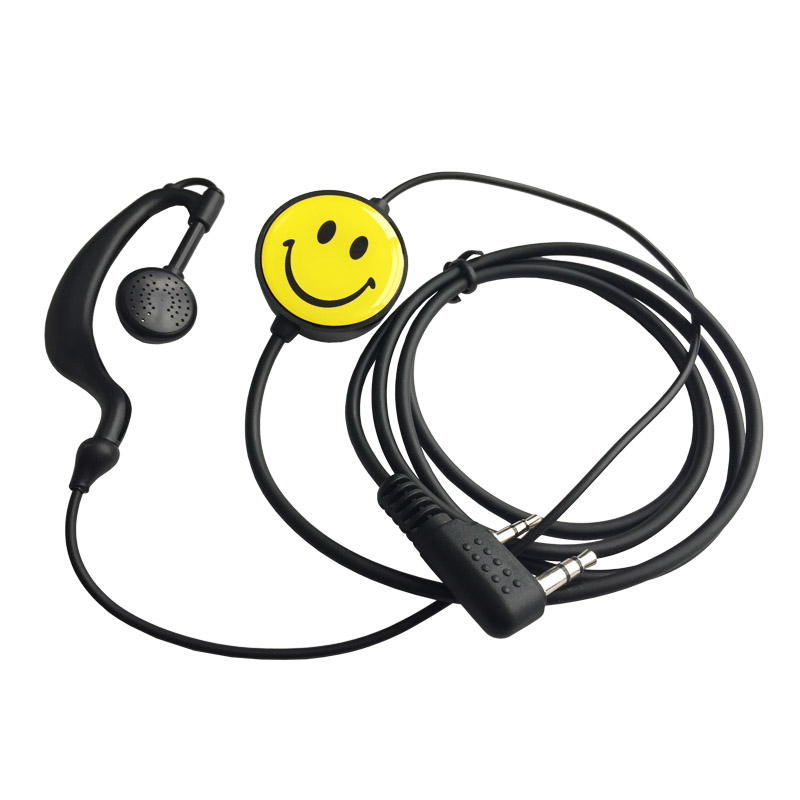Intercom - smile headphones with earphones with wired headphones with a soft ear hanging from the left and right ear