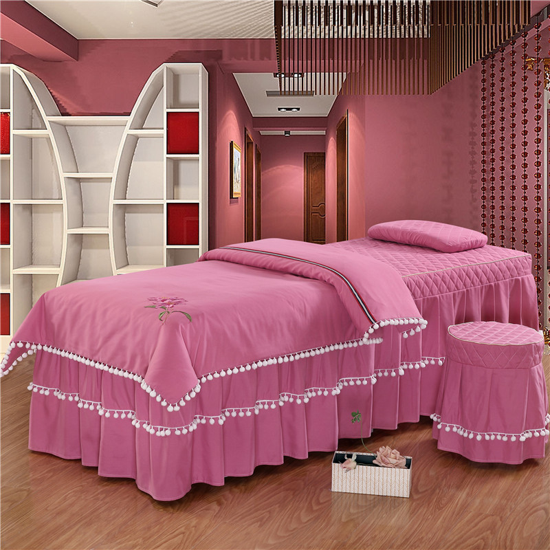 Bộ đồ giường cotton làm đẹp thân thiện với da mới, bộ bốn mảnh màu sắc đẹp thẩm mỹ viện massage toàn thân ga giường spa giá rẻ