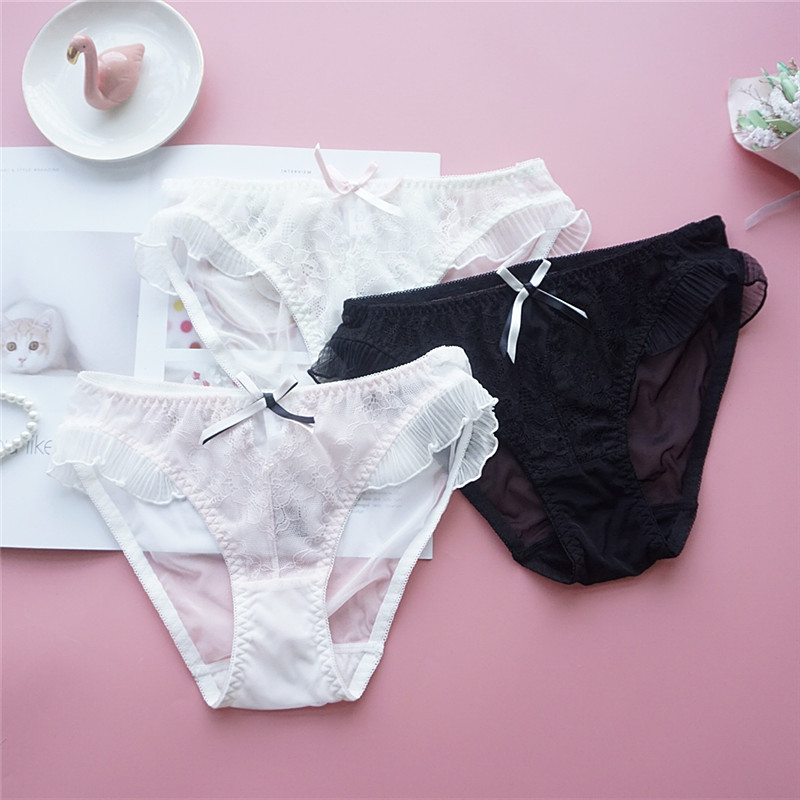 Summer New Products Light Web Sweet Sexy Girl Underwear Lady Low Waist Triangle Butterfly Knife Lace