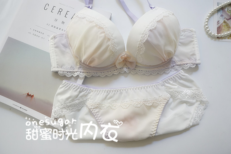 Cô gái Nhật Bản dễ thương smudged voan ren sexy áo ngực lớn tấm thép tập hợp phụ nữ bộ đồ lót