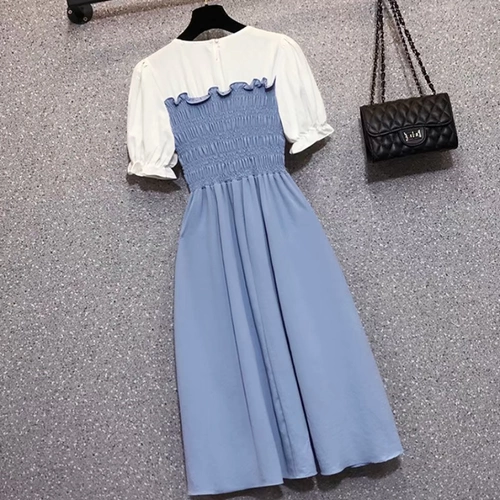 Летний корсет, платье, большой размер, коллекция 2022, подходит для полных девушек, в корейском стиле, в западном стиле, по фигуре