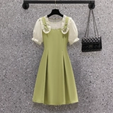 Летний дизайнерский комплект, платье, большой размер, подходит для полных девушек, по фигуре, тренд сезона