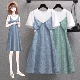 Летний модный ретро комплект, платье, большой размер, коллекция 2022, подходит для полных девушек