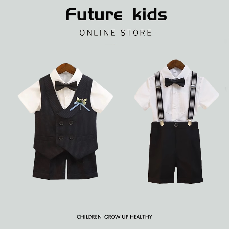 Boys' Small Suit, Suit with Suspenders, Flower Boy Black British Style Children's Outfit, Baby Boy's First Birthday Formal Wear Boys' Small Suit, Suit with Suspenders, Flower Boy Black British Style Children's Outfit, Baby Boy's First Birthday Formal Wear