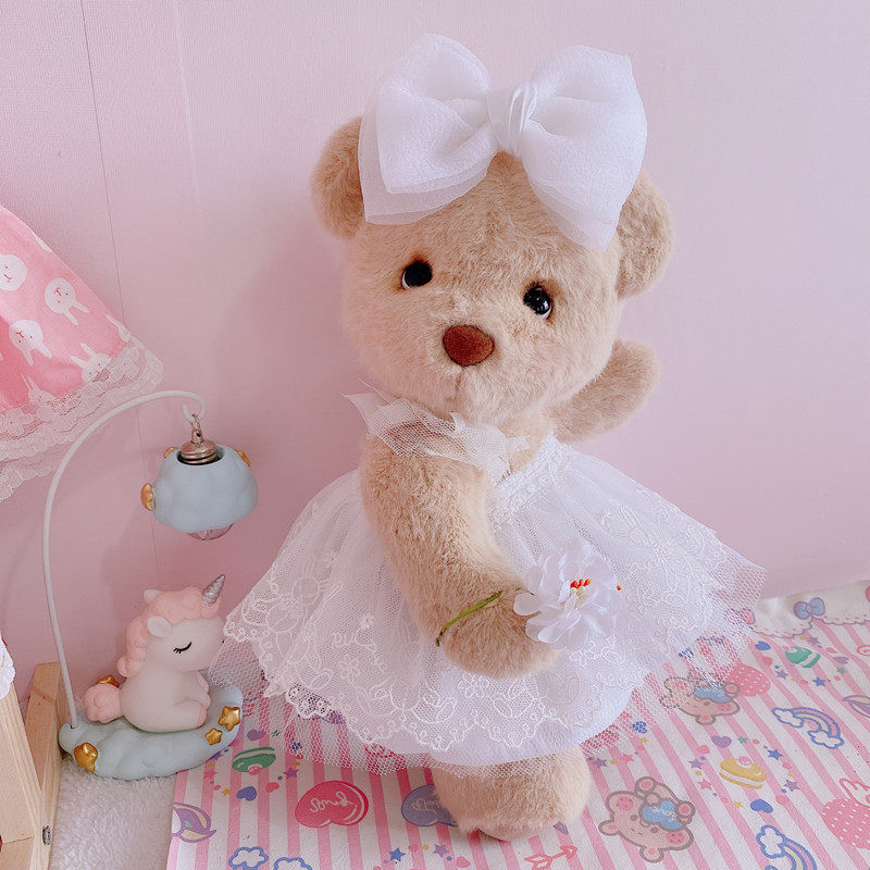 TeddyTales Lena Bear Handmade Plush Teddy Bear Press Doll Wedding Lina Bear Suit Dress Doll
