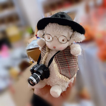 Original hand work trembles small sitting sheep doll bunnies lamb clothes vest small suit lamb doll clothes