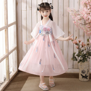 Girldress Editing Siêu Tiên 12 tuổi cô gái mùa hè váy Trung Quốc phong cách ăn mặc trẻ em gió cổ Tang váy.