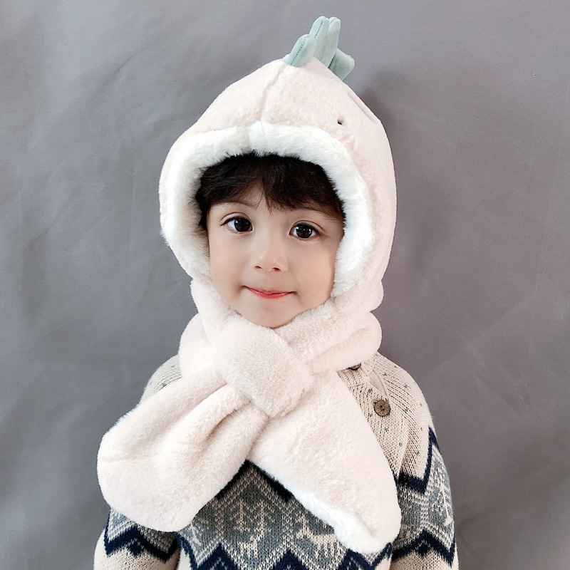 Baby winter hat plus velvet padded plush ear protection one boy and girl cute super cute dinosaur children's hat