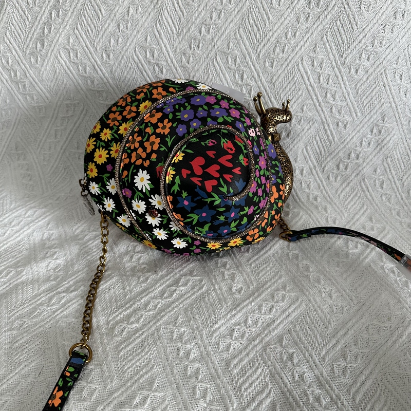American Surplus Stock Bj Colorful Kaleidoscope Floral Pattern Snail-Shaped Crossbody Shoulder Bag Unique Bag