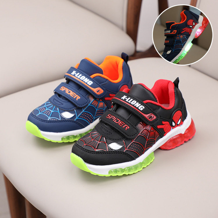 Spring and autumn season children's male EVA bottom sneakers middle school students with lights velcro air cushion shoes 3-5-7 years old