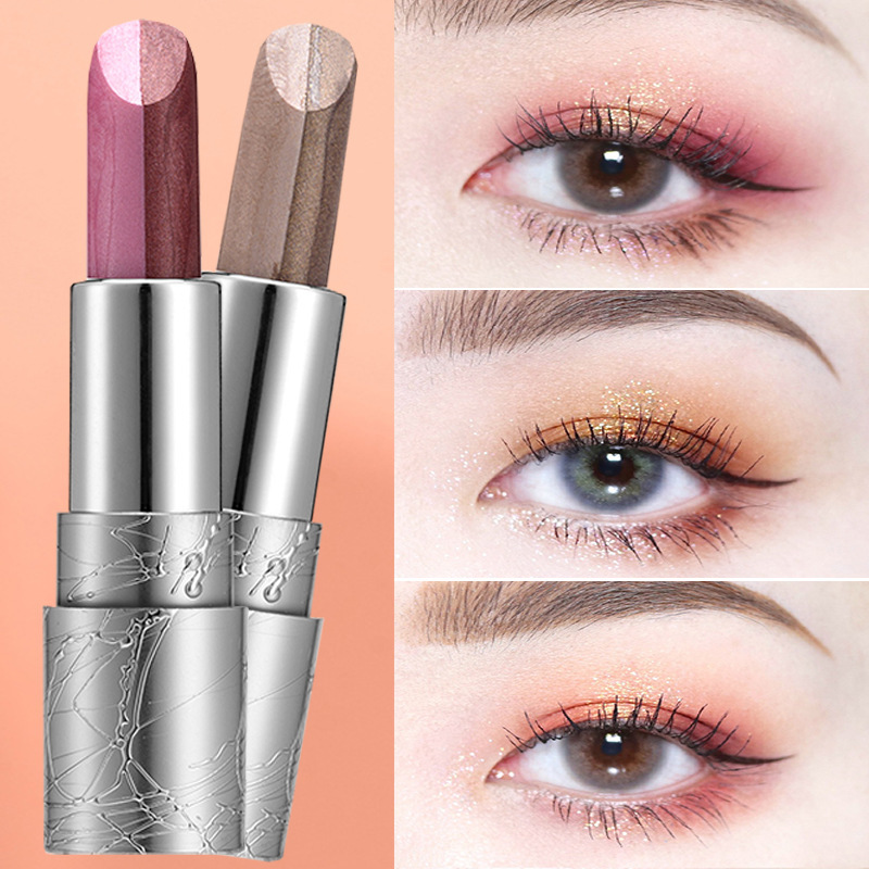 Veya recommends bicolor eye shadow stick waterproof without fainting out of color pearly pearls pink earth matte beginner sloth begs-Taobao