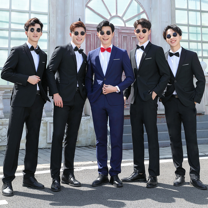 Groomsmen's Clothing, Men's Brother Outfits, Group Clothing, Wedding Dress, White Shirt, Suit, Groom's Suit, Three-Piece Suit, Men's Suit
